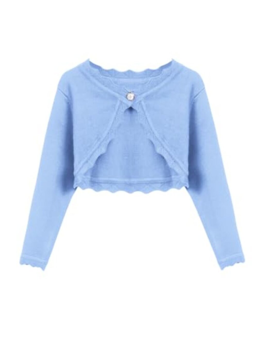 Girls Bolero Shrug Cardigan Long Sleeve Cropped Knit Sweater 100% Viscose